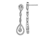 Rhodium Over 14K White Gold Lab Grown Diamond Teardrop Dangle Earrings