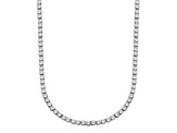 White Lab Created Sapphire Rhodium Plated Sterling Silver Tennis Necklace 24.42ctw