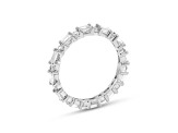 14K White Gold Round and Baguette Diamond Eternity Ring 1.50ctw