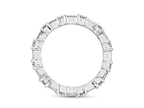 14K White Gold Round and Baguette Diamond Eternity Ring 1.50ctw