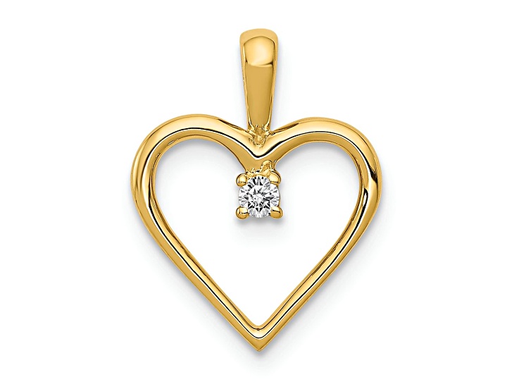 10k Yellow Gold Diamond Heart Pendant