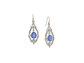 1928 Jewelry Silver Tone Blue Drop Earrings