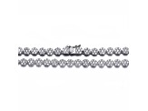 Clear Cubic Zirconia, Rhodium Plated over Sterling Silver Flower Design Tennis Necklace