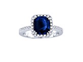 2.85ctw Diamond and Sapphire Ring in 14k White Gold