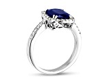 2.85ctw Diamond and Sapphire Ring in 14k White Gold