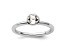 Sterling Silver Stackable Expressions High 5mm White Crystal Ring