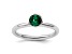 Sterling Silver Stackable Expressions High 5mm Green Crystal Ring