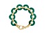 Judith Ripka Green Agate 14k Gold Clad Sterling Silver Verona Link Bracelet