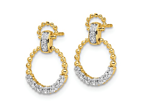 14K Yellow Gold Lab Grown Diamond SI1/SI2, G H I, Dangle Post Earrings