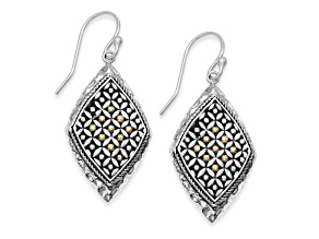 Silver Treasures by Samuel B. Sterling Silver with 18K Yellow Gold Rhombus Earrings