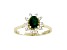 0.61ctw Oval Emerald and Diamond Halo Ring in 14k Yellow Gold