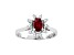 0.65ctw Oval Ruby and Diamond Halo Ring in 14k White Gold