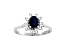 0.75ctw Oval Sapphire and Diamond Halo Ring in 14k White Gold