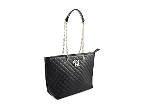 Badgley Mischka Large Quilted Tote in Black. - 18LN9A | JTV display picture 1