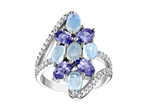 White Opal Sterling Silver Ring 4.44ctw