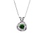 Green Lab Created Emerald Rhodium Over Sterling Silver Necklace 0.47ctw