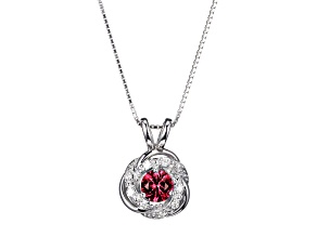 Red Lab Created Ruby Rhodium Over Sterling Silver Necklace 0.64ctw