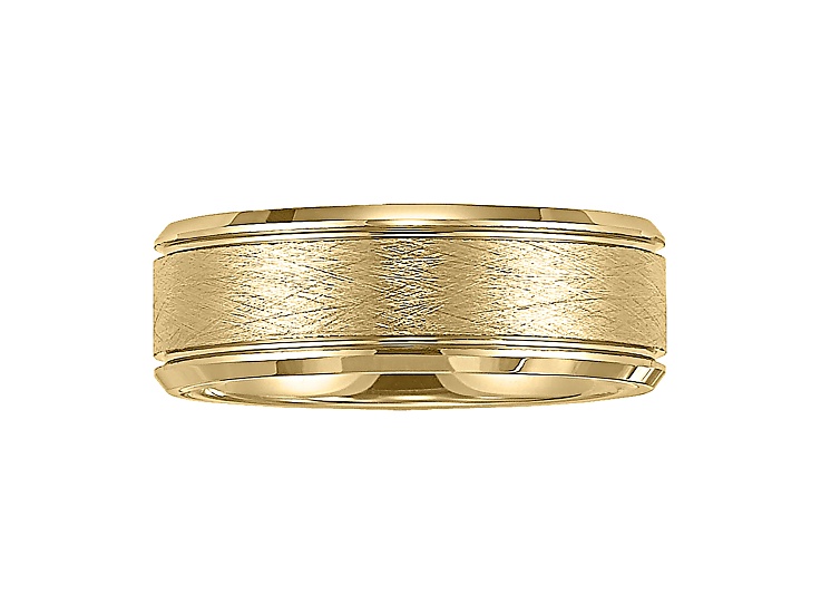 8mm Men's Comfort Fit Band in Brushed Yellow Tungsten Carbide