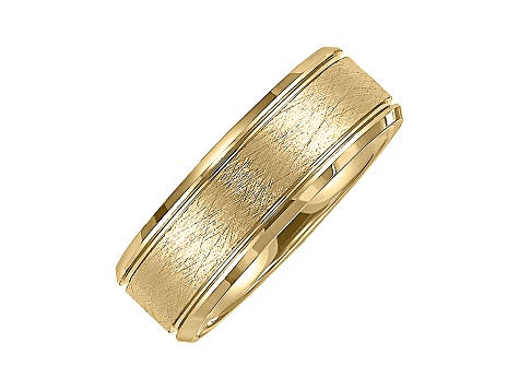 8mm Men's Comfort Fit Band in Brushed Yellow Tungsten Carbide