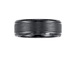 8mm Men's Comfort Fit Band in Brushed Black Tungsten Carbide