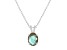 10x8mm Oval Labradorite With Diamond Accents Rhodium Over Sterling Silver Pendant with Chain