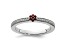 14K White Gold Stackable Expressions Garnet and Diamond Ring 0.075ctw