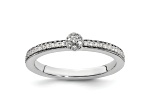 14K White Gold Stackable Expressions White Topaz and Diamond Ring 0.075ctw