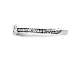 14K White Gold Stackable Expressions White Topaz and Diamond Ring 0.075ctw