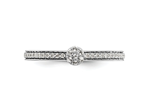 14K White Gold Stackable Expressions White Topaz and Diamond Ring 0.075ctw