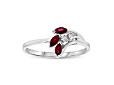 0.28ctw Ruby and Diamond Ring in 14k White Gold