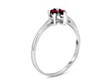0.28ctw Ruby and Diamond Ring in 14k White Gold
