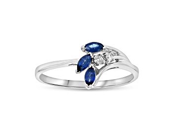 Picture of 0.28ctw Sapphire and Diamond Ring in 14k White Gold