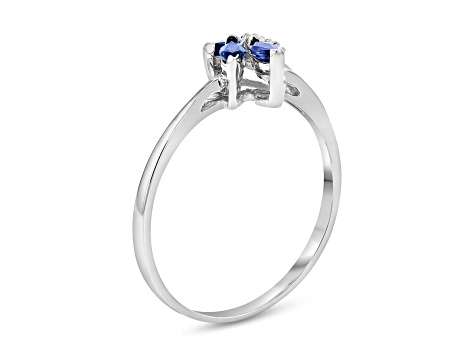 0.28ctw Sapphire and Diamond Ring in 14k White Gold