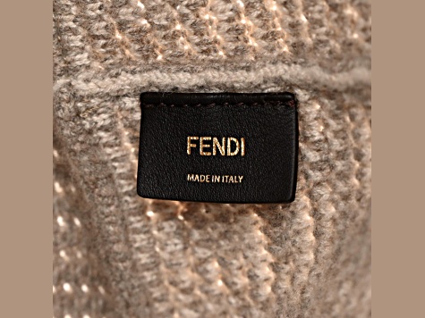 Fendi FF Tortora Gray Knitted Cashmere Wool Large Shopper