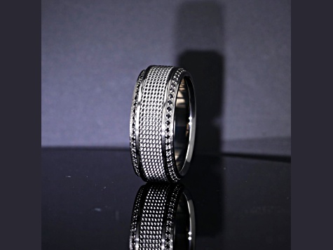 GAUNTLET Steel Chain Titanium Wedding Ring Polished Beveled Edges