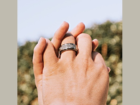 GAUNTLET Steel Chain Titanium Wedding Ring Polished Beveled Edges