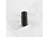 KNIGHT Steel Chain Black Titanium Wedding Ring Polished Beveled Edges Set with Black Diamonds 10mm