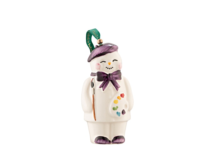 Belleek Artist Snowman Ornament