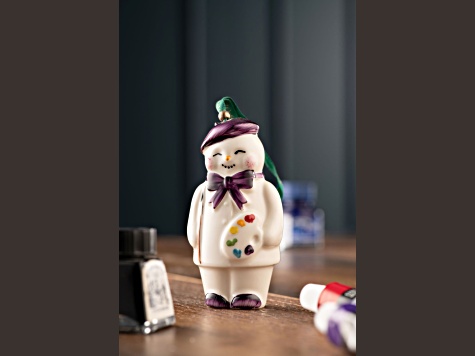 Belleek Artist Snowman Ornament