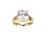 White Cubic Zirconia 18k Yellow Gold Over Sterling Silver April Birthstone Ring 6.71ctw