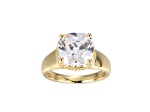 White Cubic Zirconia 18k Yellow Gold Over Sterling Silver April Birthstone Ring 6.71ctw