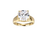 White Cubic Zirconia 18k Yellow Gold Over Sterling Silver April Birthstone Ring 6.71ctw