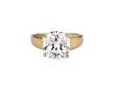White Cubic Zirconia 18k Yellow Gold Over Sterling Silver April Birthstone Ring 6.71ctw