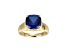 Lab Blue Sapphire And Cubic Zirconia 18k Yellow Gold Over Silver September Birthstone Ring 4.45ctw