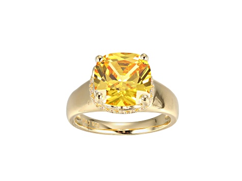 Yellow And White Cubic Zirconia 18k Yellow Gold Over Silver November ...