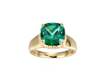 Green And White Cubic Zirconia 18k Yellow Gold Over Silver May Birthstone Ring 5.23ctw