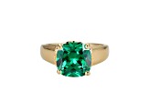 Green And White Cubic Zirconia 18k Yellow Gold Over Silver May Birthstone Ring 5.23ctw