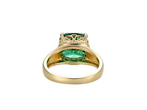 Green And White Cubic Zirconia 18k Yellow Gold Over Silver May Birthstone Ring 5.23ctw