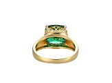 Green And White Cubic Zirconia 18k Yellow Gold Over Silver May Birthstone Ring 5.23ctw