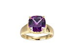Purple And White Cubic Zirconia 18k Yellow Gold Over Silver February Birthstone Ring 5.81ctw